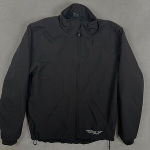 Fly Jacket Mens XL Black Softshell Windproof Motorcycle Riding Gear Outdoor